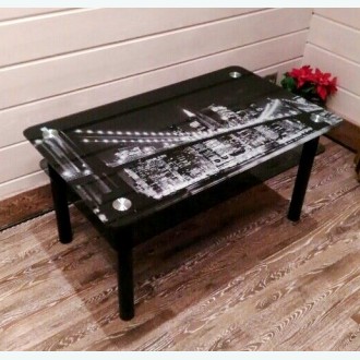 Кофейный столик Модерн 11 с фотопечатью черно-белый город